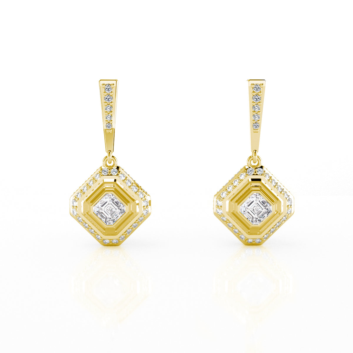 Deco Centennial Luminaire Diamond Drop Earrings