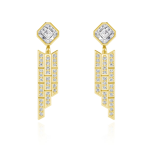 Deco Centennial Twenties Tassel Diamond Convertible Earrings