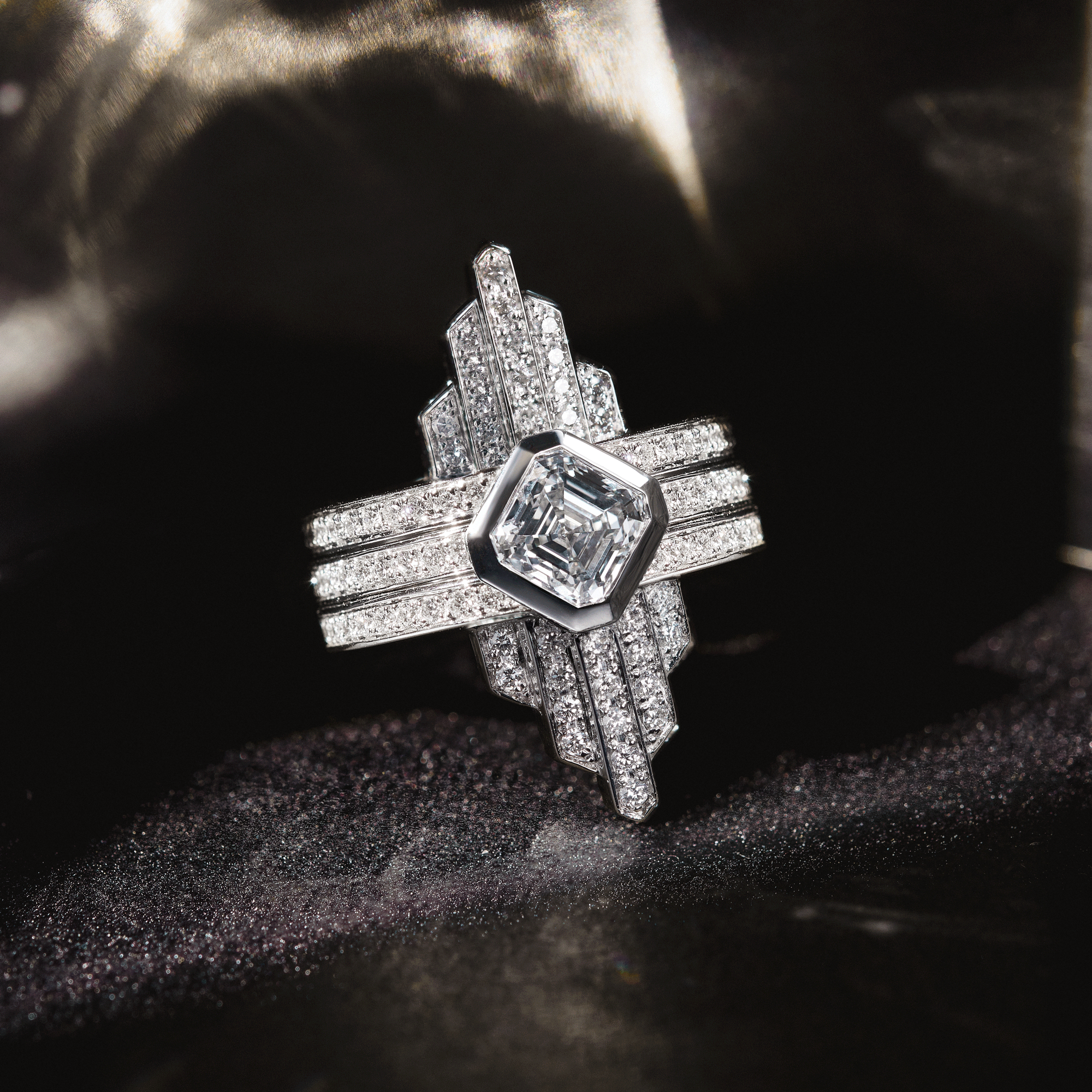Convertable Rings Deco Centennial Twenties Tassel Diamond Convertible Ring