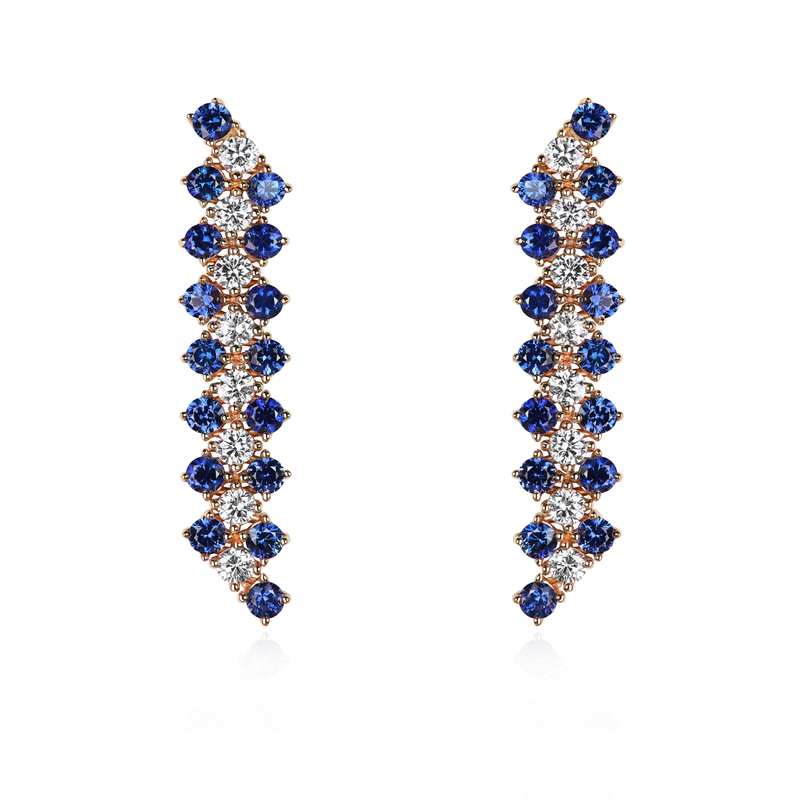 Ceylon Bay Diamond and Sapphire Earrings