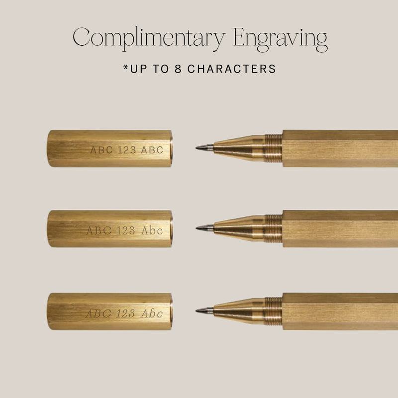 Safekeeper's Brass Pen with Sapphire