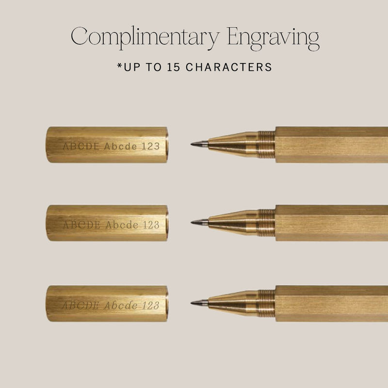 Safekeeper's Brass Pen with Sapphire