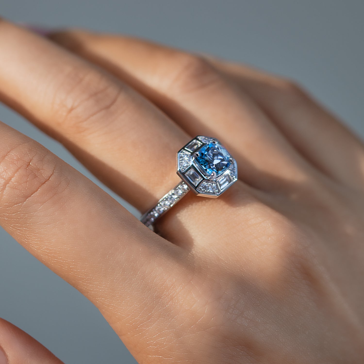 Deco Darling Aquamarine Ring