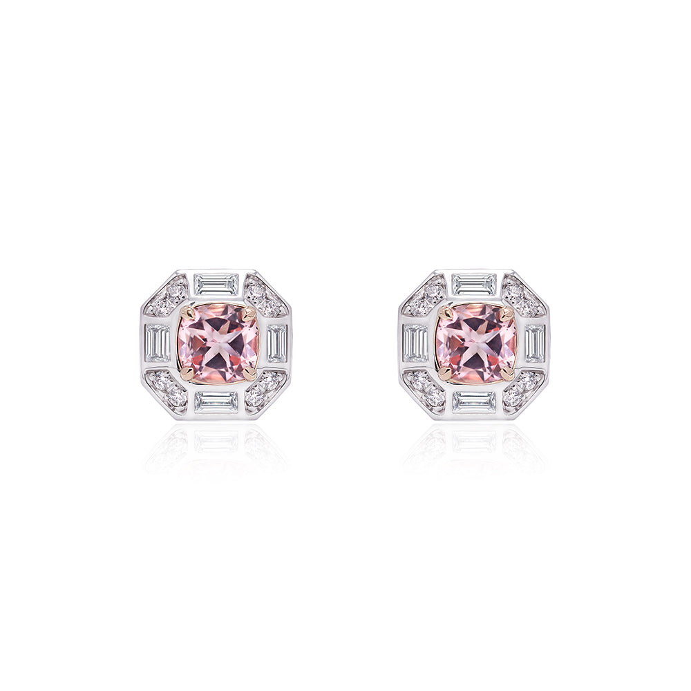 Deco Darling Morganite Studs