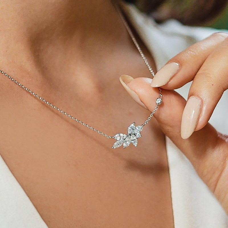 Marquise Mist Diamond Bloom Necklace