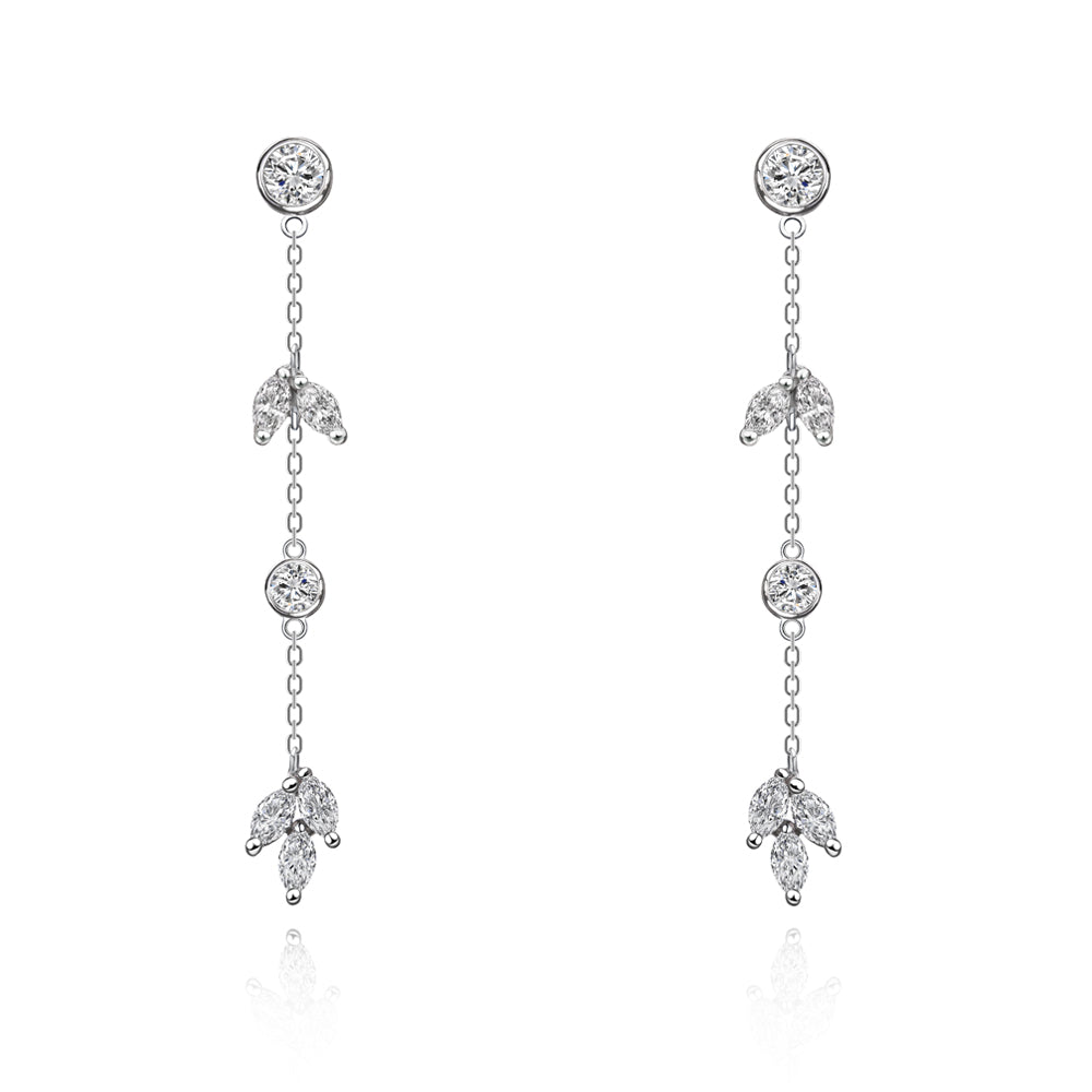 Marquise Mist Diamond Petals Earrings