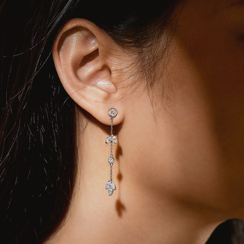 Marquise Mist Diamond Petals Earrings