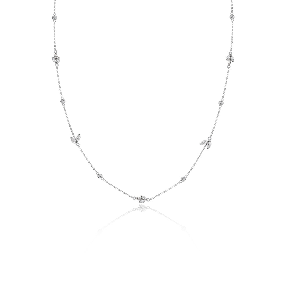 Marquise Mist Diamond Petals Necklace