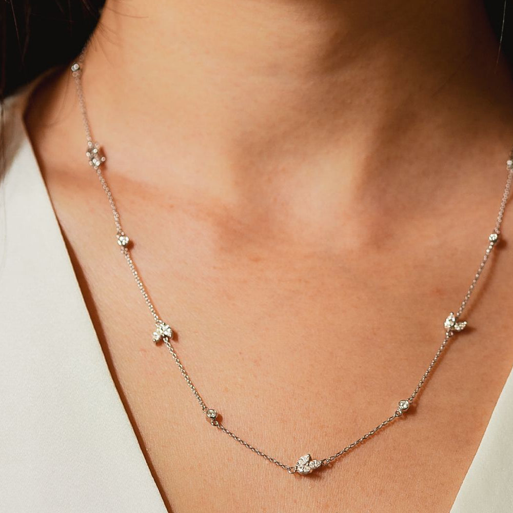 Marquise Mist Diamond Petals Necklace