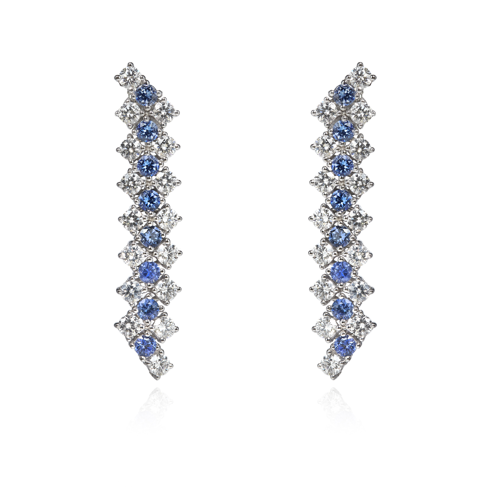 Ceylon Bay Diamond and Sapphire Earrings
