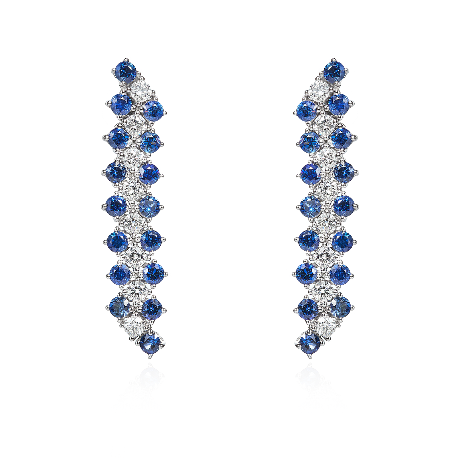 Ceylon Bay Sapphire and Diamond Earrings