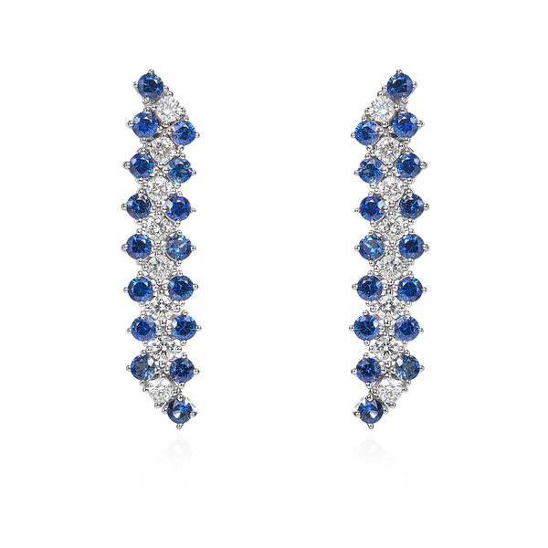 Ceylon Bay Sapphire and Diamond Earrings