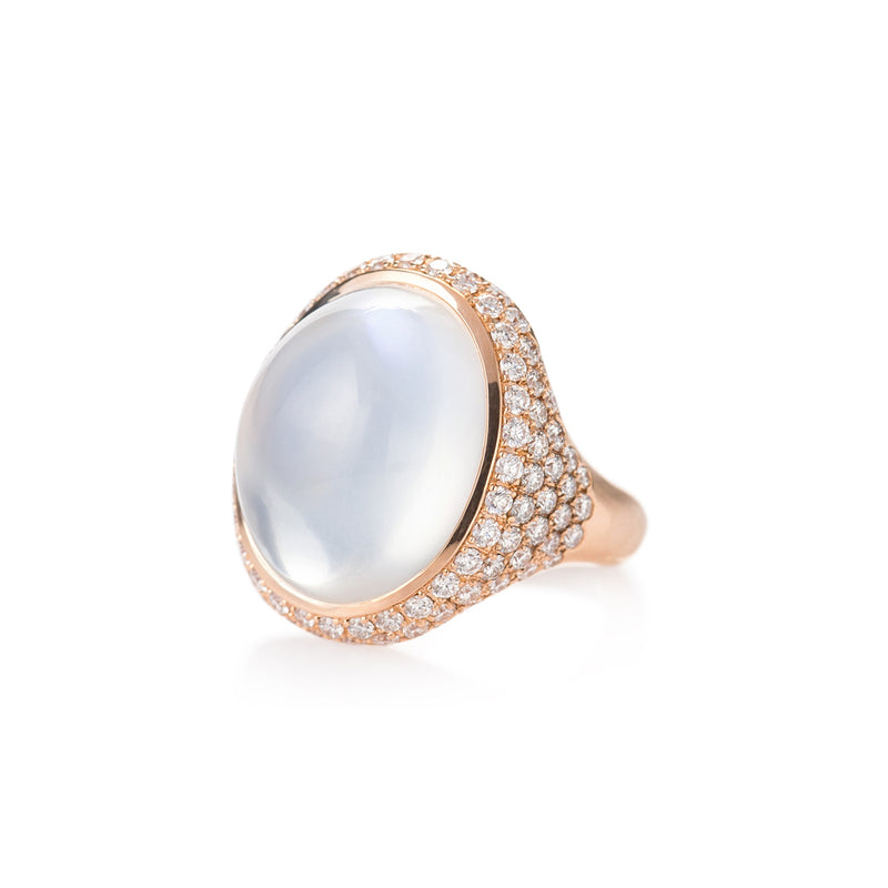 Moonlight Reverie Ring with Diamond Halo