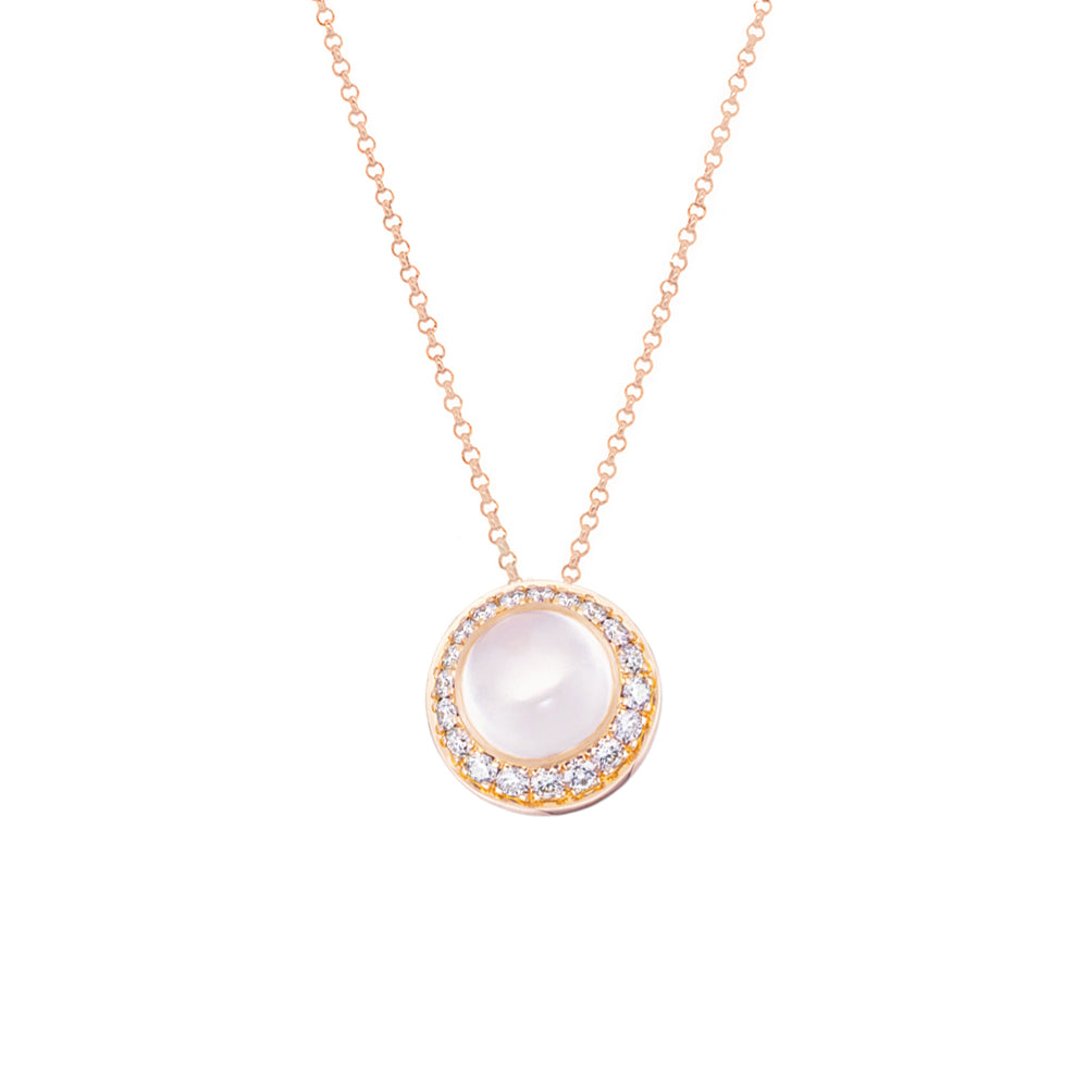 Moonlight Dream Necklace with Diamond Halo