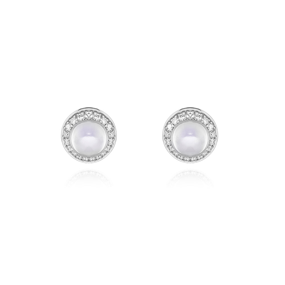 Moonlight Dream Studs with Diamond Halo