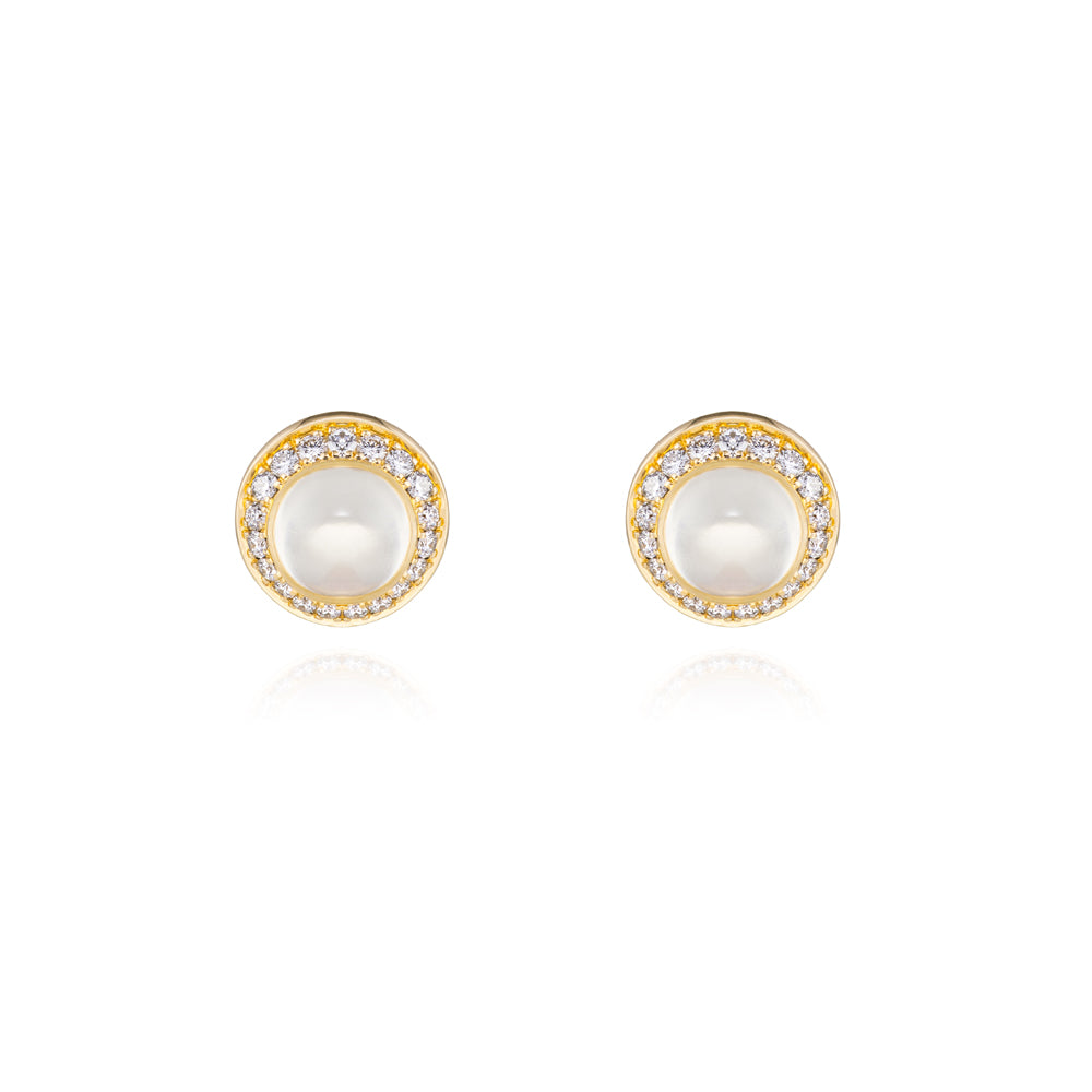 Moonlight Dream Studs with Diamond Halo