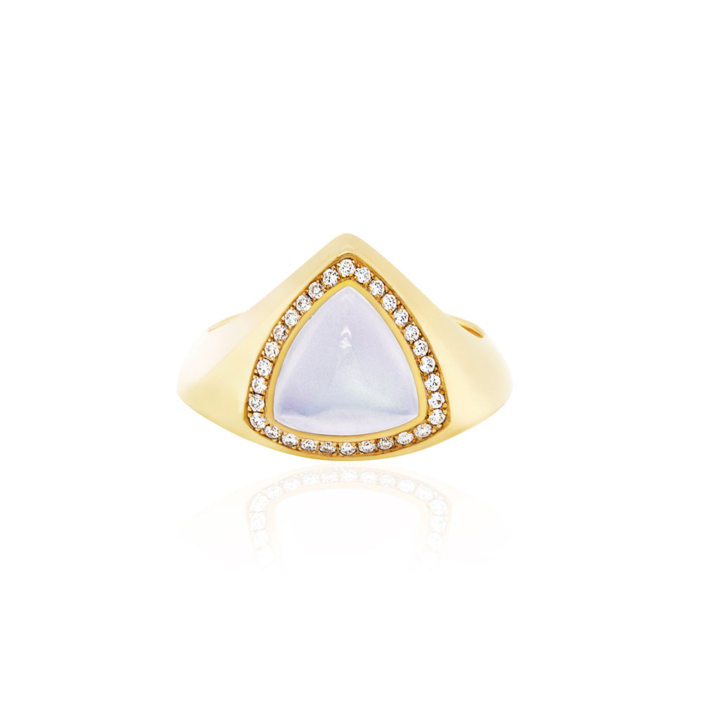 Moonlight Aura Ring with Diamond Halo