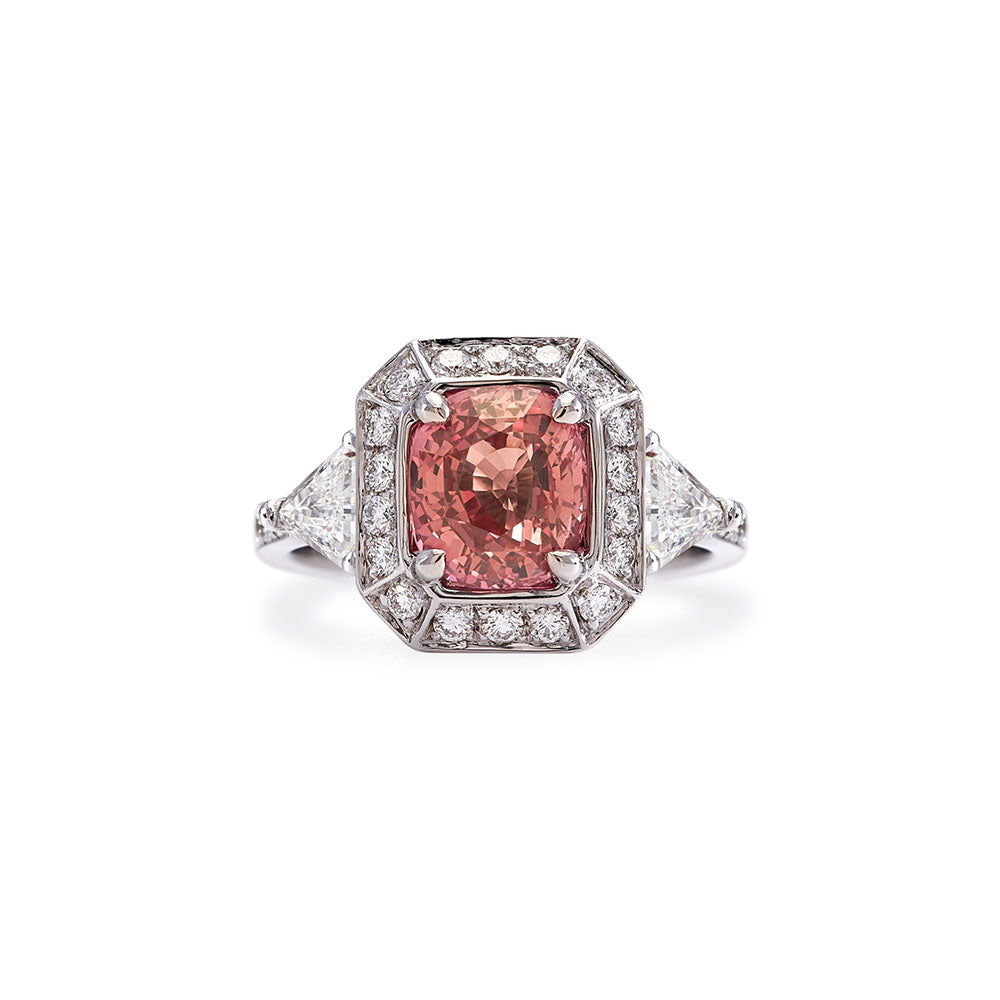 Jazz Age Monument Padparadscha Ring