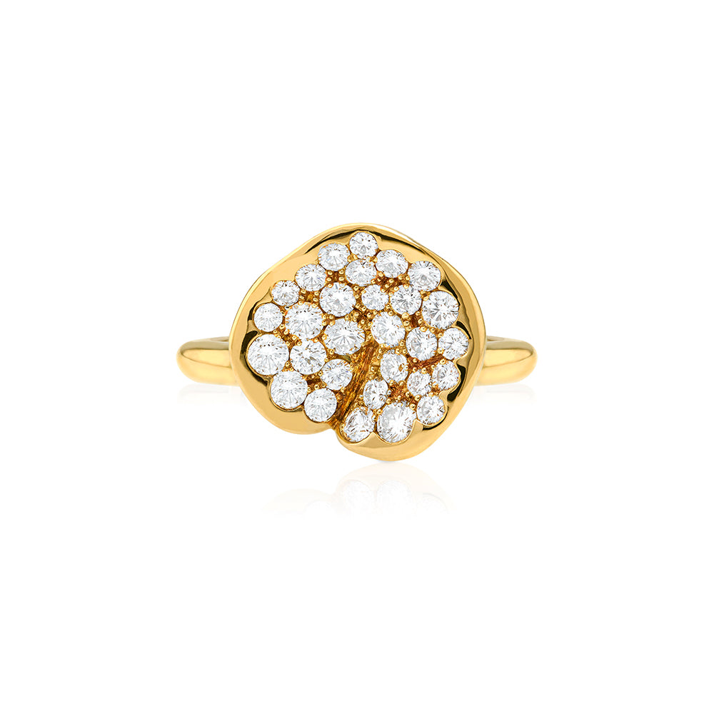 DUAL-PURPOSE LOTUS SILVER DIAMONDS RING